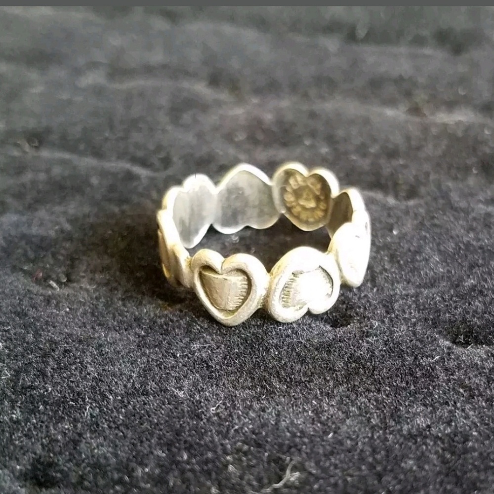 Vintage Bell Silver Navajo Heart Band Ring 6.5